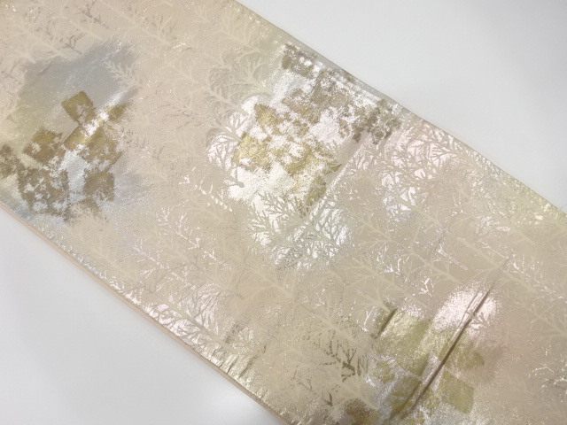 JAPANESE KIMONO / ANTIQUE FUKURO OBI / SILK / WOVEN TREE